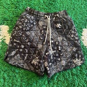 Forever 21 Hot Wheels Quilted Bandana Shorts Black White XS Lounge Casual